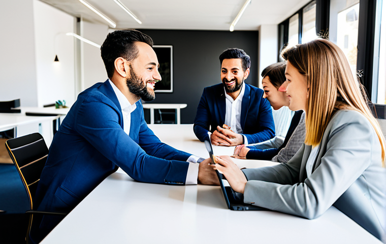 크루원이 빠르게 태스크를 완수하는 방법 - "A confident Latina businesswoman in a stylish, modest business suit, standing in a modern office ov...