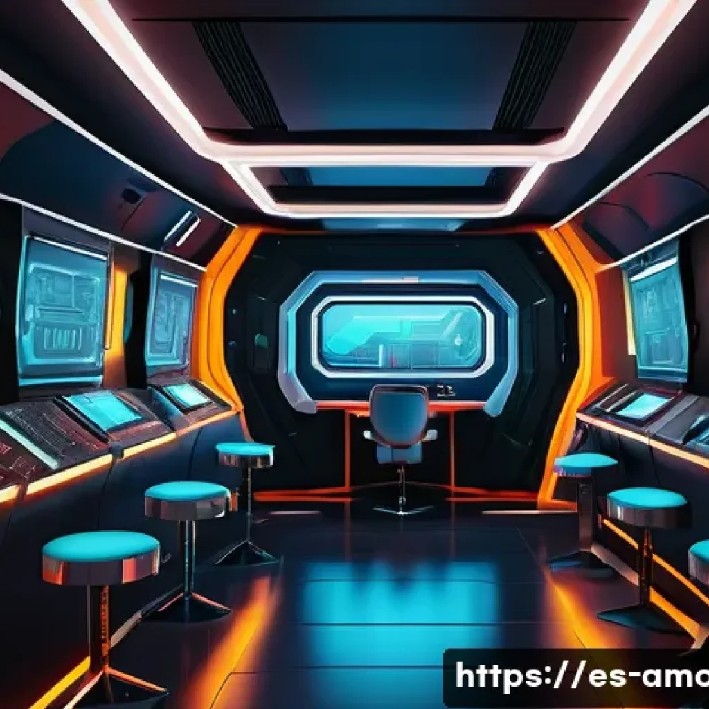 어몽어스 미니게임 제작 방법 - A vibrant, stylized spaceship interior map inspired by Among Us, featuring multiple connected rooms ...